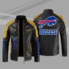Buffalo Bills Black Yellow Color Block Leather Jacket
