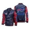 Buffalo Bills Navy Red Bomber Leather Jacket