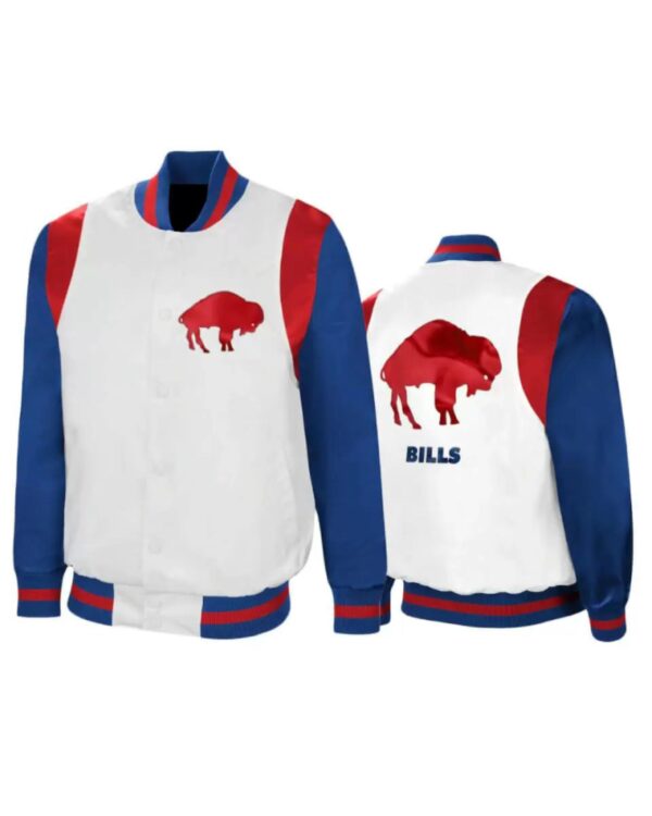 Buffalo Bills White Royal Retro The American Satin Jacket