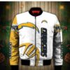 Chargers Bomber White Printed Jacket