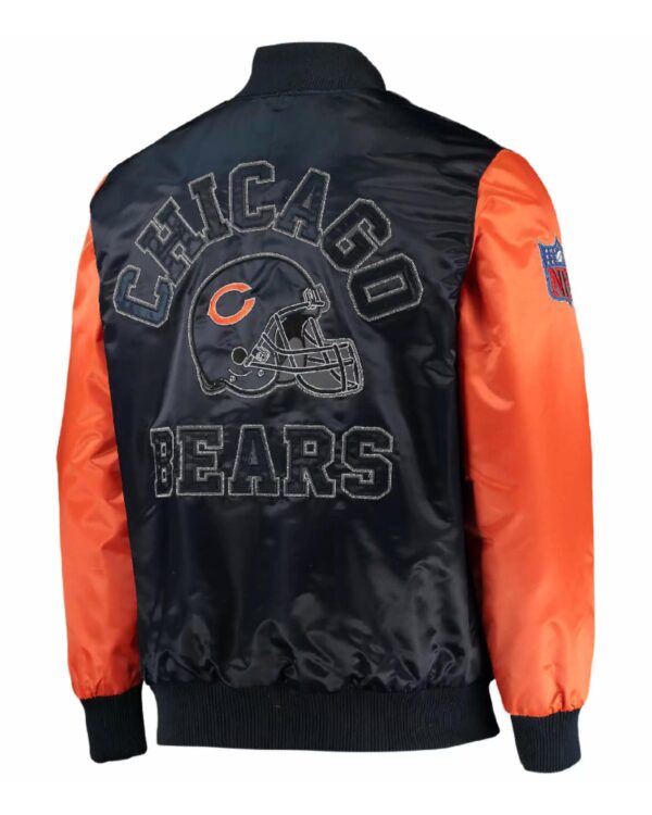 Chicago Bears Black Throwback NFL Satin Jacket