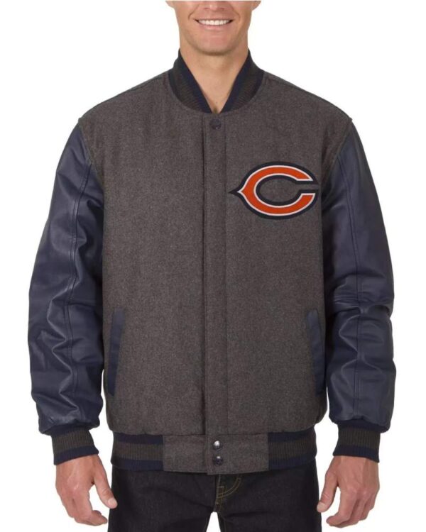 Chicago Bears Embroidered Logos NFL Varsity Jacket
