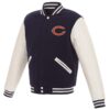 Chicago Bears Navy White NFL Full Snap Varsity Jacket