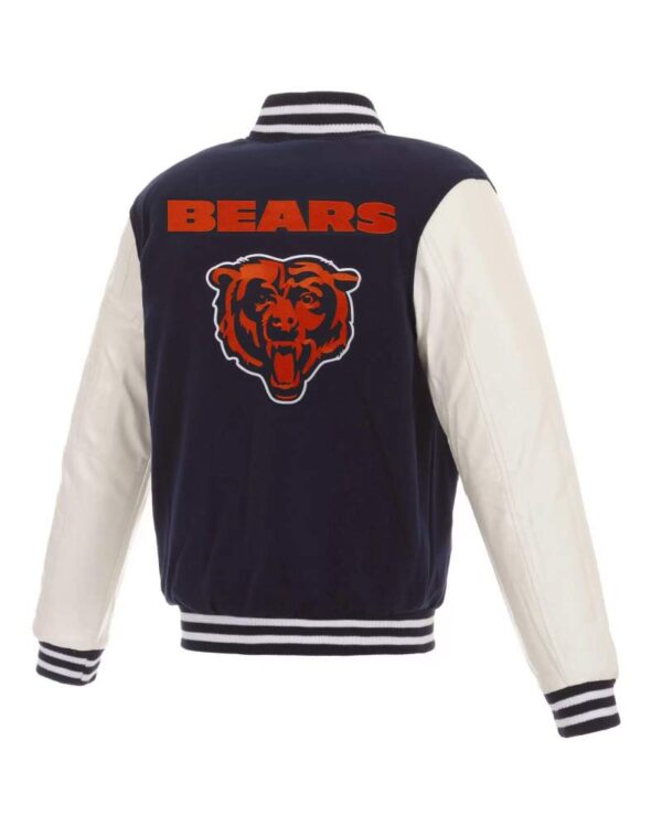 Chicago Bears NFL Navy White Full Snap Varsity Jacket