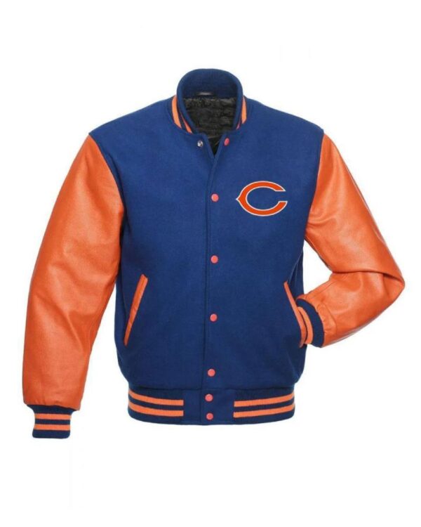 NFL Chicago Bears Letterman Varsity Orange and Blue Jacket