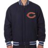 Chicago Bears NFL Wool Navy Bomber Jacket