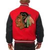 Chicago Blackhawks Red Black Two Tone All Wool Jacket