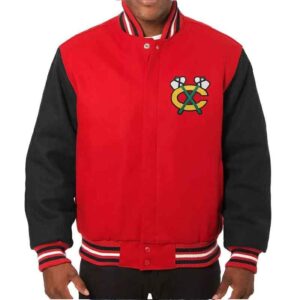 Chicago Blackhawks Red Black Two Tone All Wool Jacket