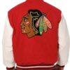Chicago Blackhawks Two Tone Wool and Leather Jacket