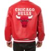Chicago Bulls Varsity Letterman Red Leather Jacket