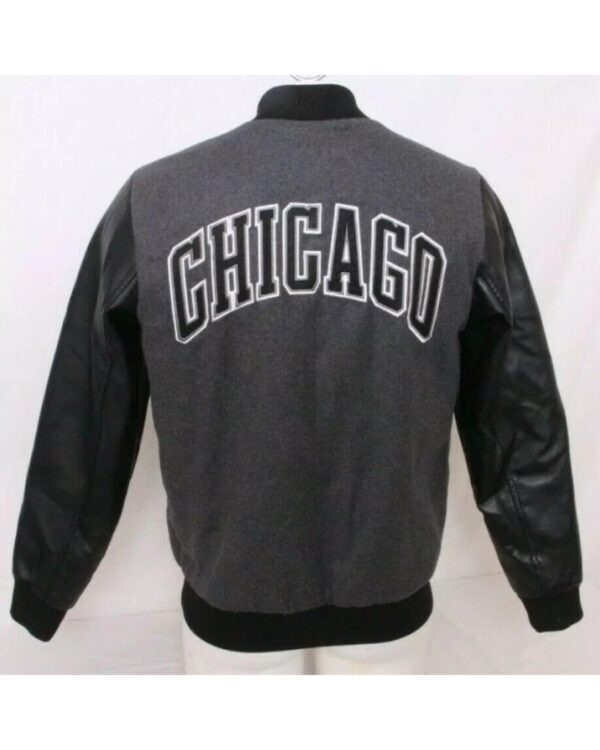 Chicago Bulls NBA Grey Varsity Letterman Jacket