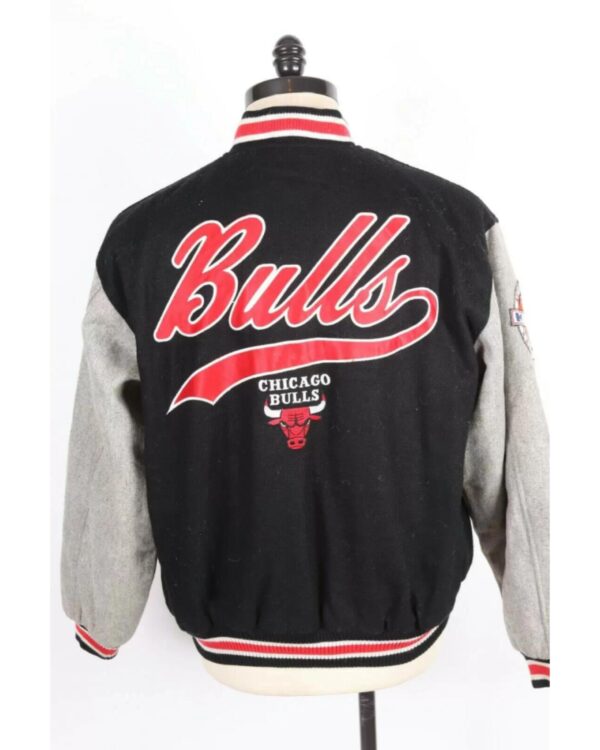 Chicago Bulls NBA Wool Black Letterman Jacket