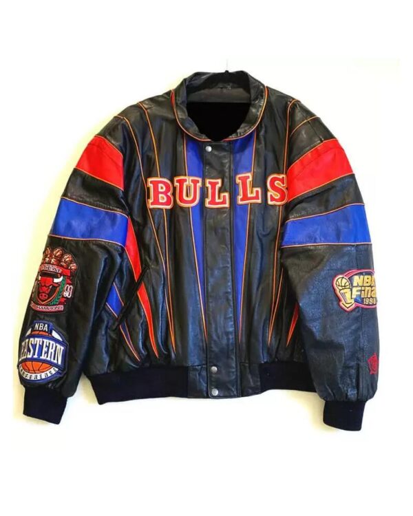 Chicago Bulls Three Peat Jeff Hamilton Leather Jacket