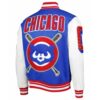 Chicago Cubs Mash Up White and Royal Blue Varsity Jacket