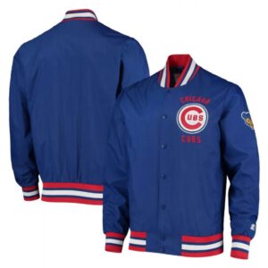 Starter The Jet III Chicago Cubs Royal Blue Satin Jacket