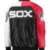 Starter Navy Blue and Red Chicago White Sox Tri-Color Full-Snap Varsity Satin Jacket