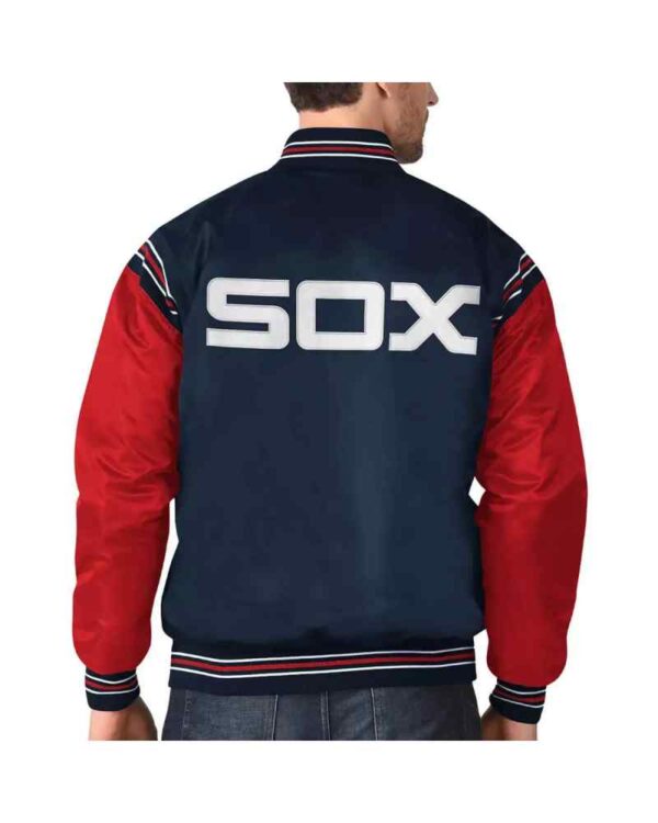 Chicago White Sox Navy and Red Varsity Satin Jacket