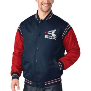 Chicago White Sox Navy and Red Varsity Satin Jacket