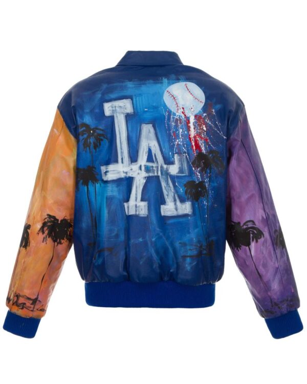 Los Angeles Dodgers JH Design Hand-Painted Leather Jacket
