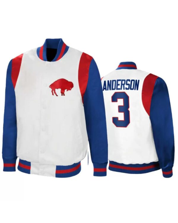 Derek Anderson Buffalo Bills NFL White Satin Jacket