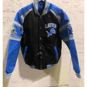 Detroit Lions Black Football NFL Leather Jacket