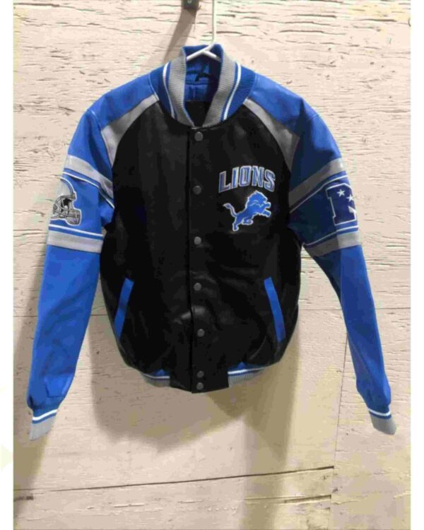 Detroit Lions Black Football NFL Leather Jacket
