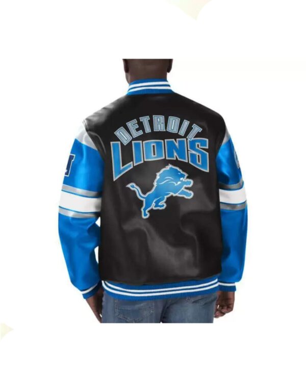 Detroit Lions Football NFL Black Leather Jacket