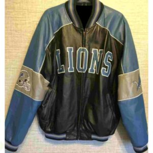 Detroit Lions NFL Football Leather Bomber Jacket