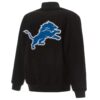 Detroit Lions NFL Team Black Varsity Jacket