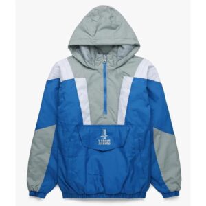 Starter Detroit Lions Blue/Gray Pullover Hooded Jacket