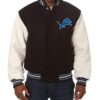 Detroit Lions Two Tone Wool and Leather Jacket