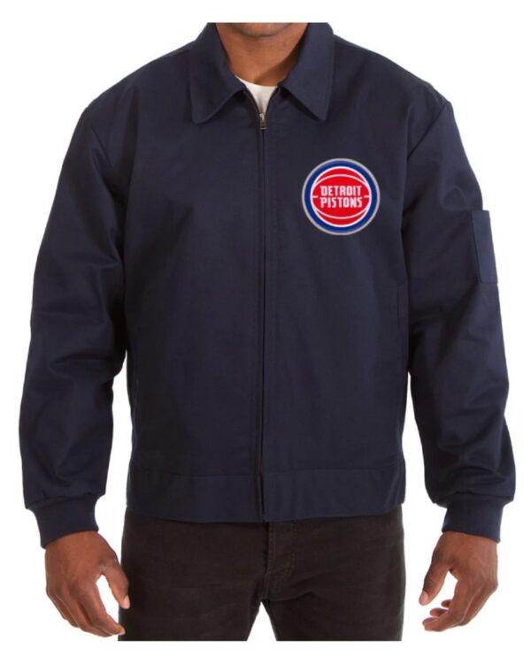 Workwear Cotton Detroit Pistons Navy Blue Jacket