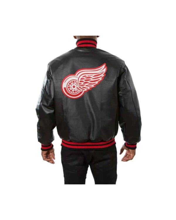 Detroit Red Wings Black NHL Leather Jacket
