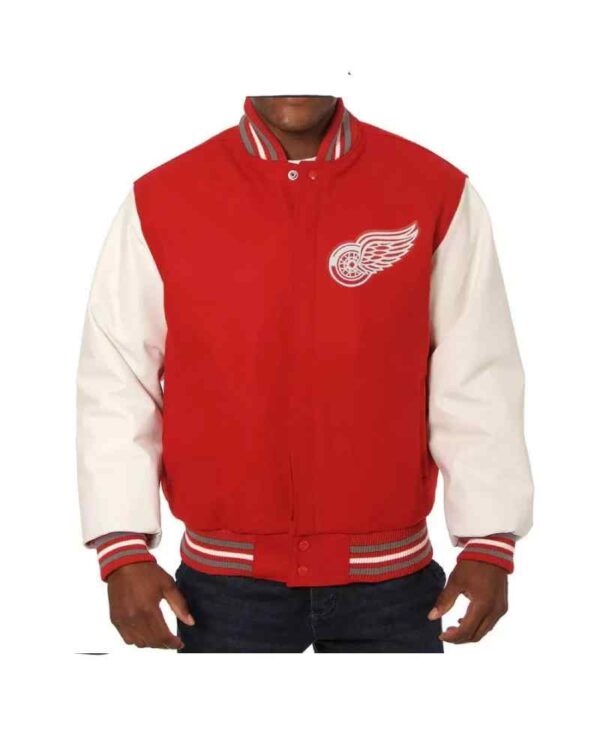 Detroit Red Wings Red White Varsity Jacket