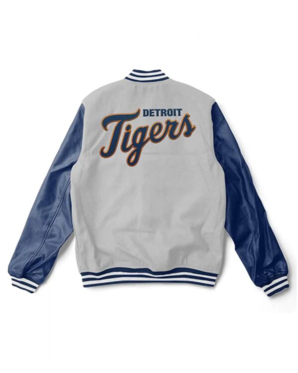 Letterman Detroit Tigers Blue and Grey Jacket