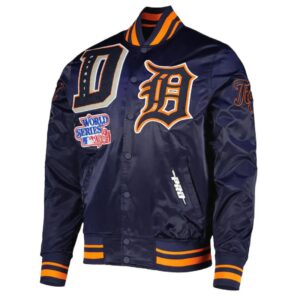 Detroit Tigers Mash Up Satin Navy Blue Jacket