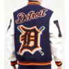 Detroit Tigers Mash Up White and Navy Blue Varsity Jacket