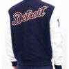 Detroit Tigers Navy Blue and White Letterman Jacket