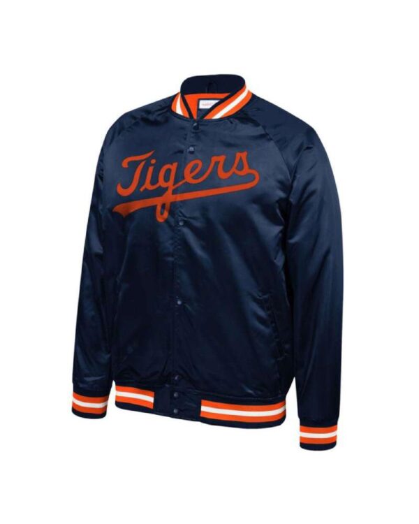 Detroit Tigers Navy Blue Satin Full-Snap Jacket