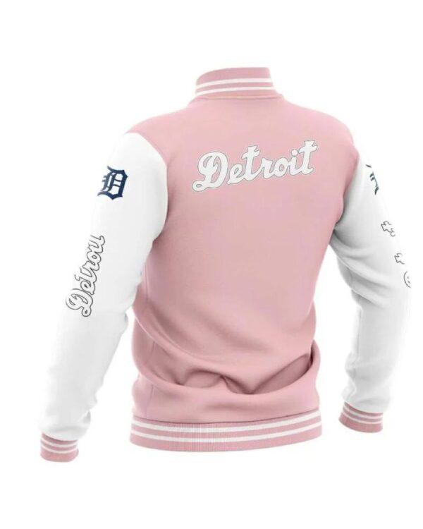 Detroit Tigers Pink White Varsity MLB Baseball Jacket