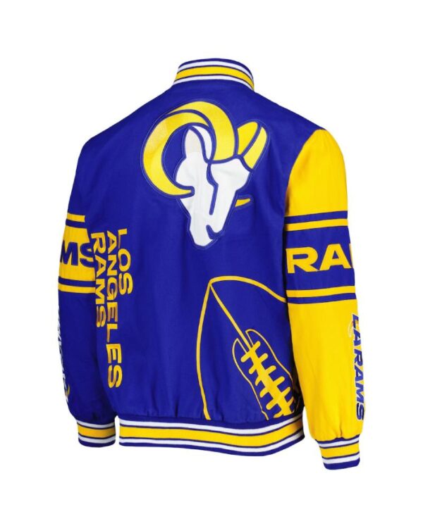 Men's JH Design Royal/Gold Los Angeles Rams Twill Full-Snap Jacket