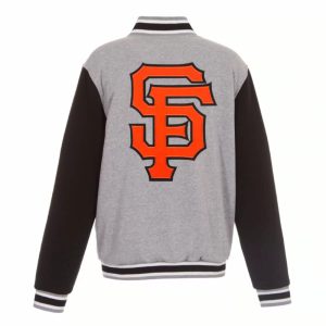 Gray Black MLB San Francisco Giants Wool Jacket
