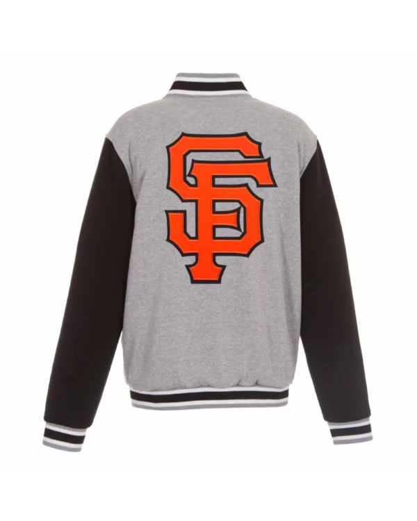 Gray Black MLB San Francisco Giants Wool Jacket