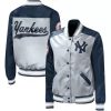 Gray New York Yankees Legend Full Snap Satin Jacket
