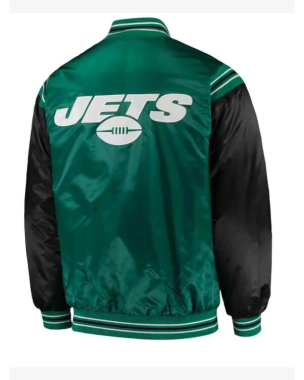 Green Black New York Jets NFL Satin Jacket