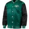 Green Black New York Jets NFL Satin Jacket