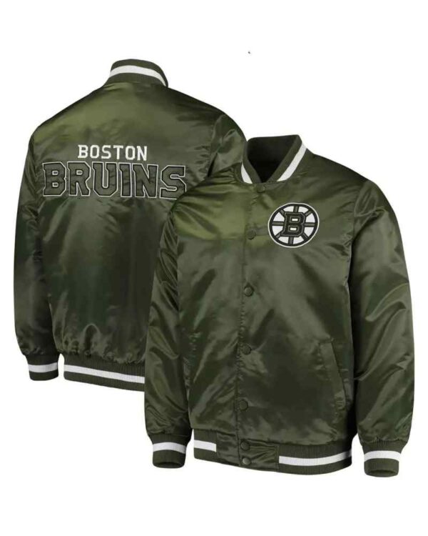 Green Boston Bruins Satin Jacket