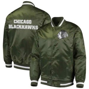 Green Chicago Blackhawks Captain II Satin Jacket