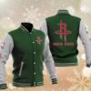 Green Houston Rockets Varsity Baseball Jacket