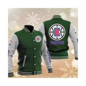 Green Los Angeles Clippers Varsity Baseball Jacket